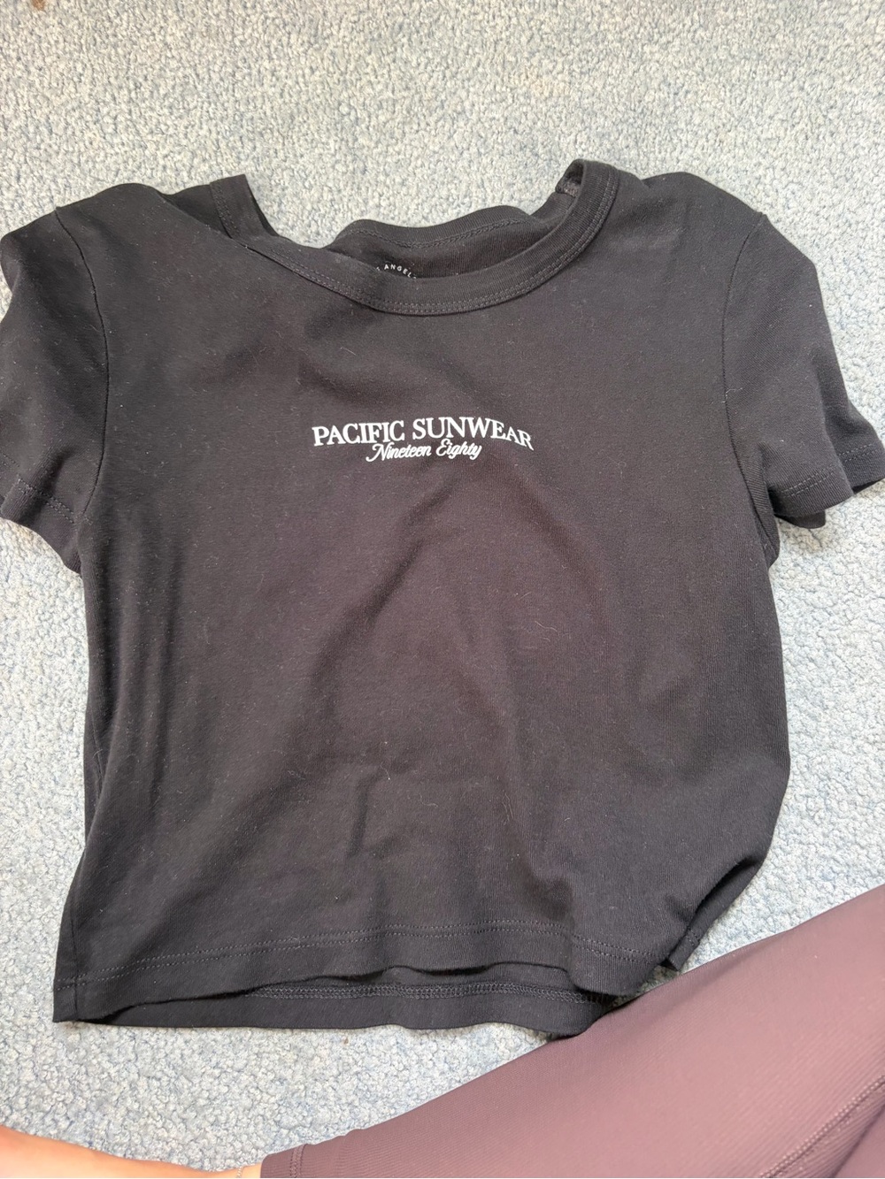 PacSun Black Crop Top with White Logo